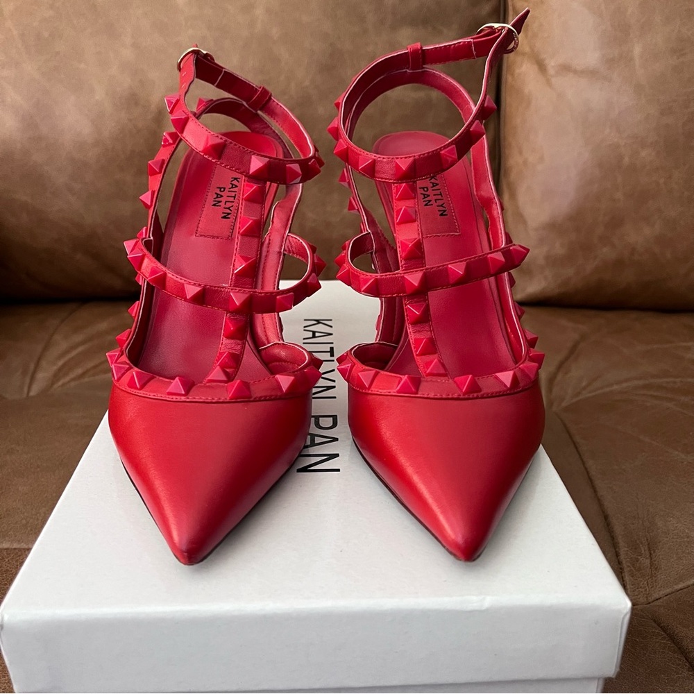 Kaitlyn Red Studded Heels